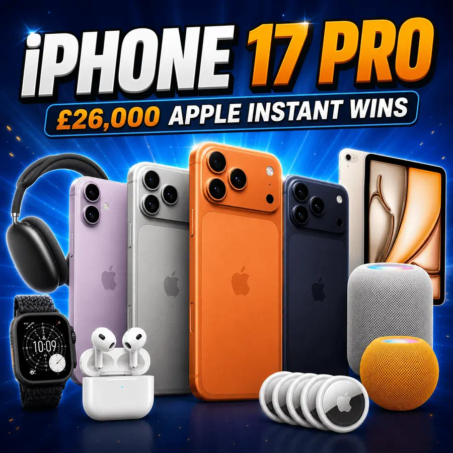 iPhone 17 Pro End Prize + £26,000 Apple Instant Wins!