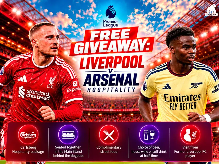 Liverpool V Arsenal Hospitality – Free Giveaway