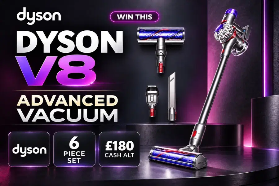 Win A Dyson V8 Vacuum for just 2p!