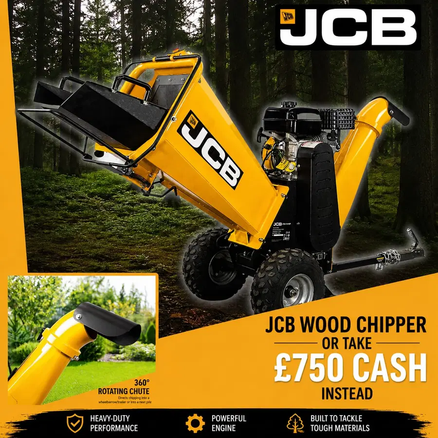 JCB 100mm Heavy-duty Petrol Wood Chipper, 7.5hp, 224cc 4-Stroke, JCB-CH75100P #2