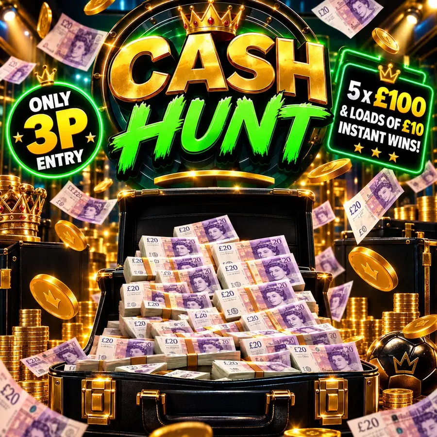 Cash Hunt – £100 Cash End Prize + MORE Instant Wins + 5 x £100 Wins! 💷