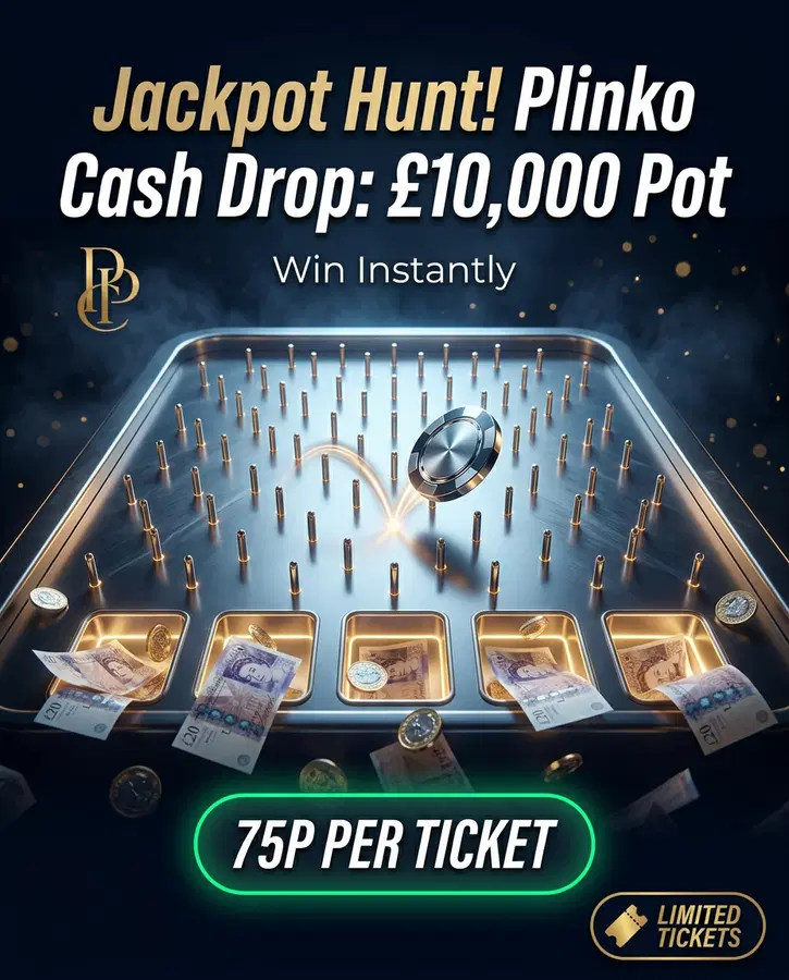 Jackpot Hunt! Plinko Cash Drop: £10,000 Pot