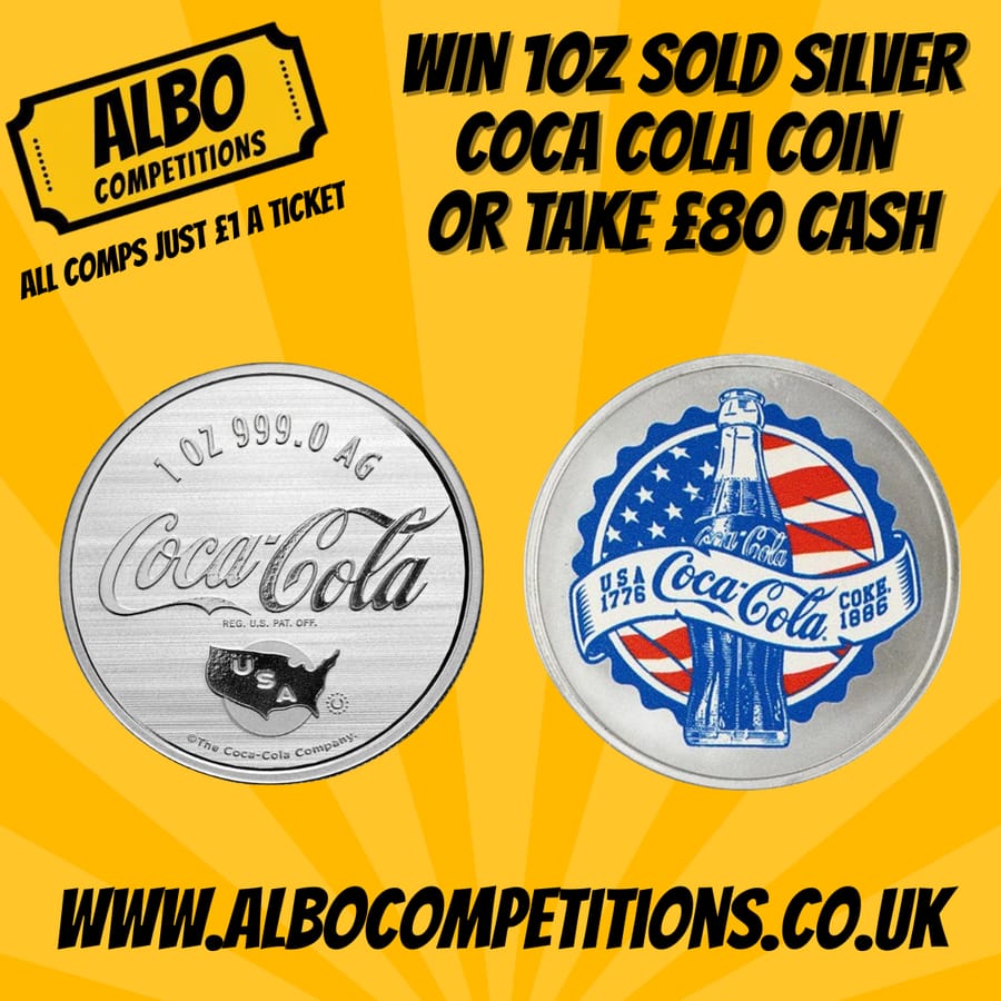 WIN THIS 1OZ SOLID SILVER COCA COLA COIN OR TAKE £80 CASH