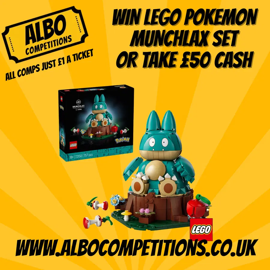 WIN LEGO POKEMON MUNCHLAX SET 72150 OR TAKE £50 CASH