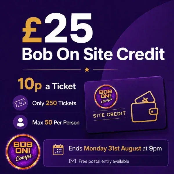 💜 £25 Bob On Site Credit | 10p a Ticket
