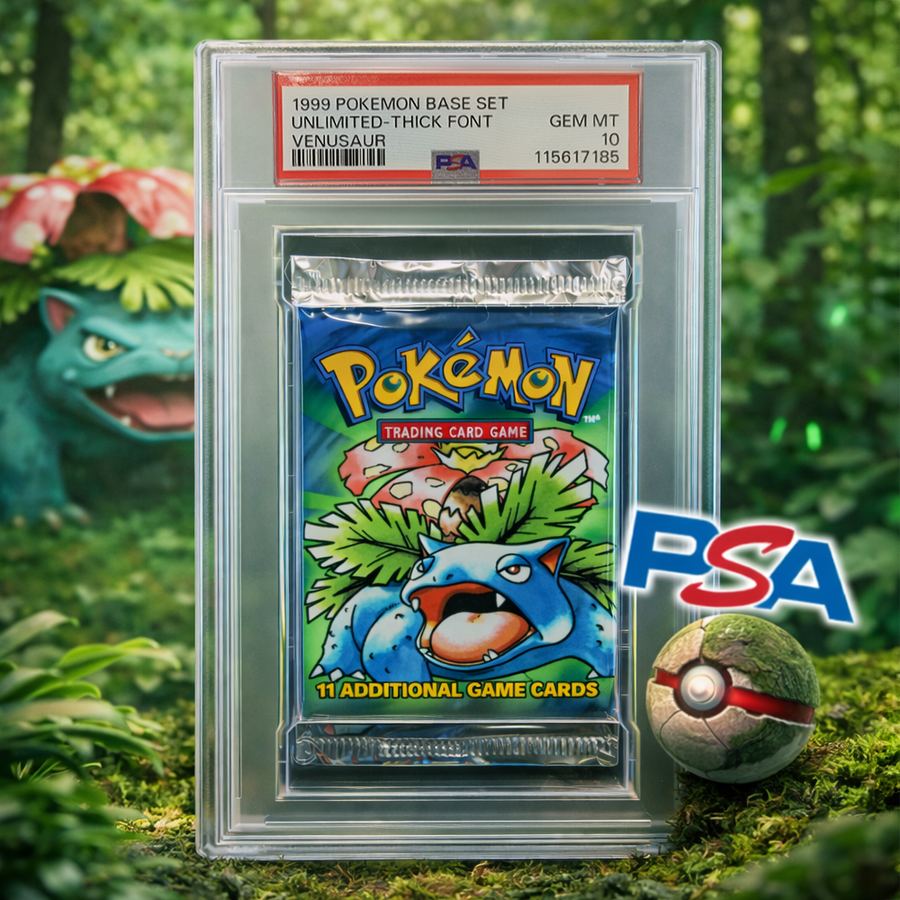 PSA 10 CERTIFIED POKEMON 1999 BASE SET VENUSAUR BOOSTER PACK – RSP £1,500!