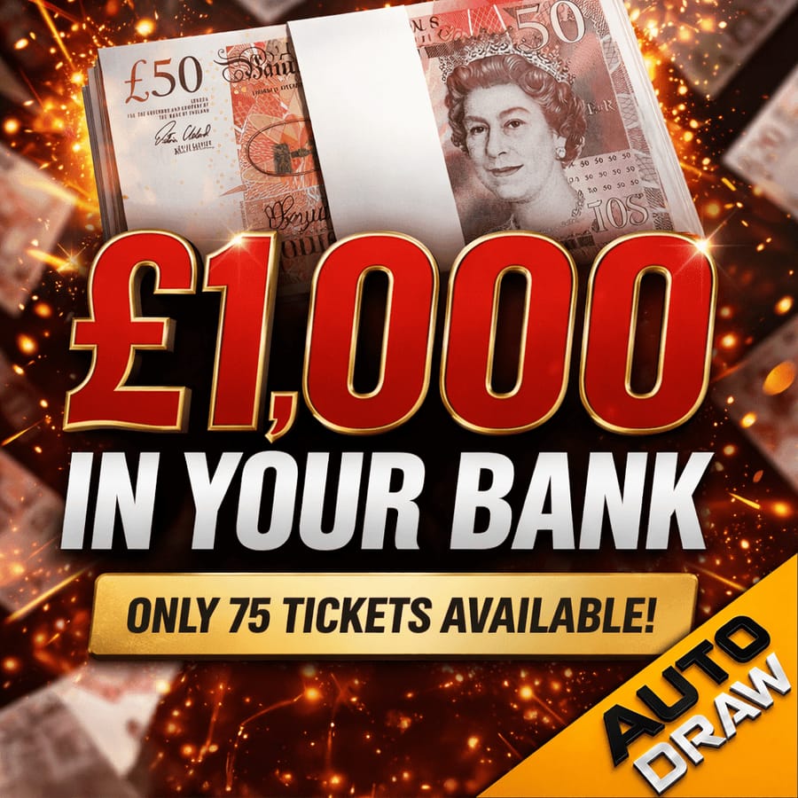 £1,000 In Your Bank! SUPER HIGH ROLLER JUST 75 TICKETS!