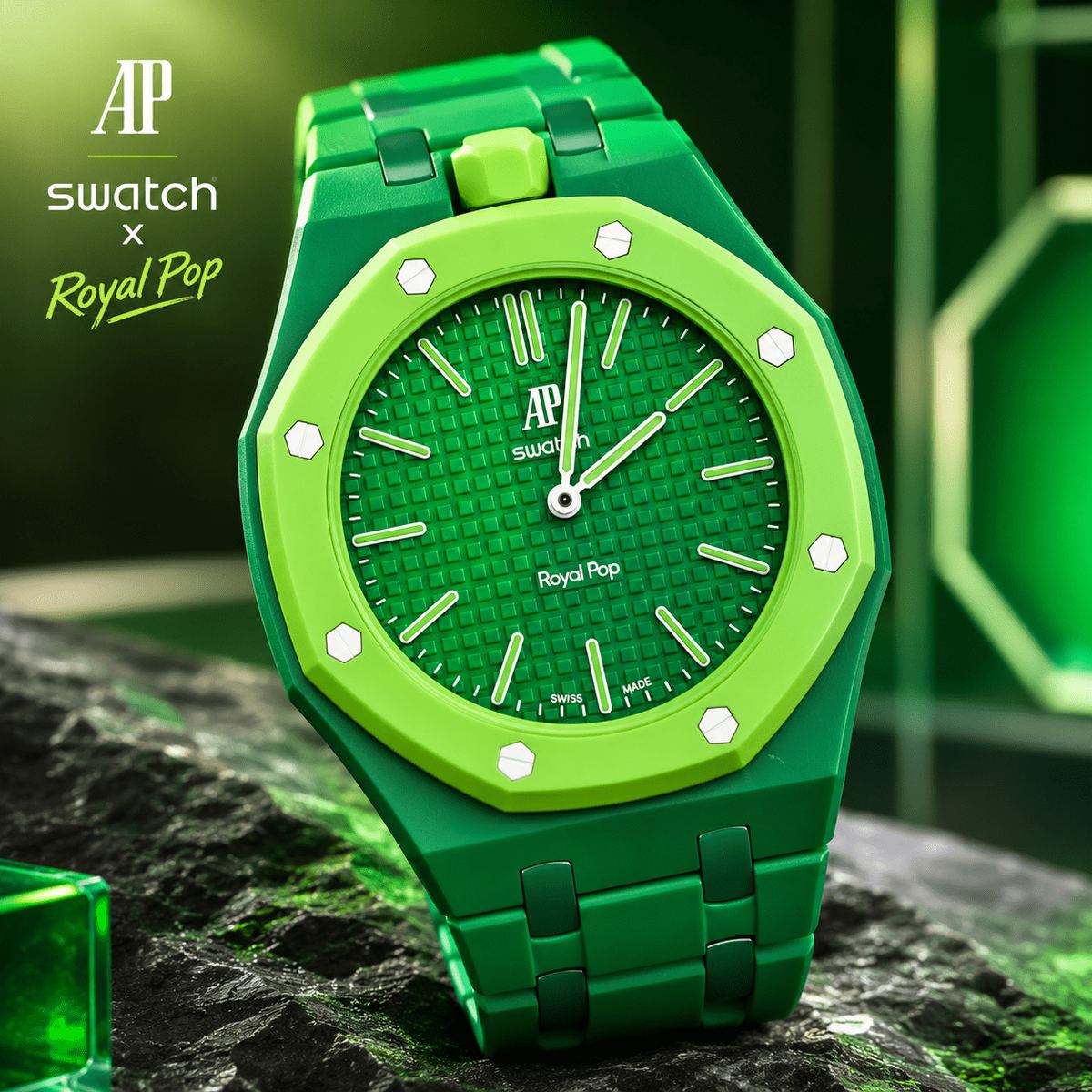 SWATCH X AUDEMARS PIGUET ROYAL POP GREEN + CUSTOM STRAP — Odds