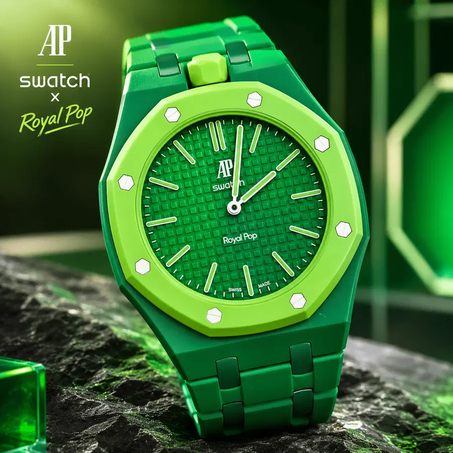 SWATCH X AUDEMARS PIGUET ROYAL POP GREEN + CUSTOM STRAP