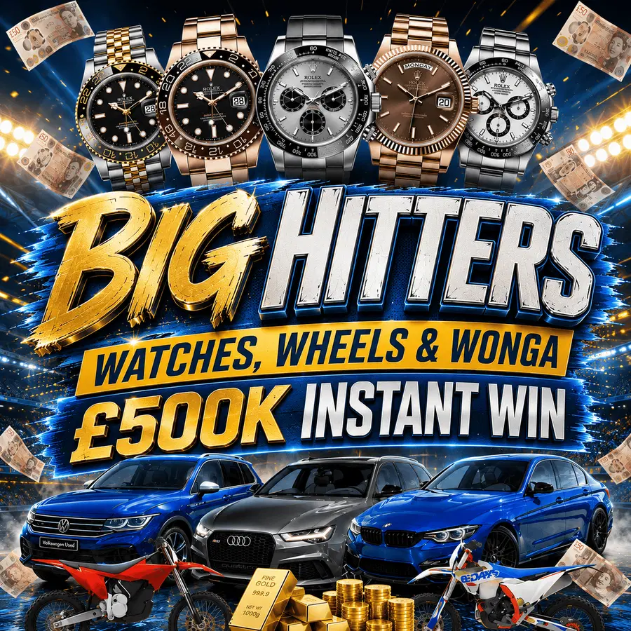 THE BIG HITTERS INSTANT WIN – £500,000 OF PRIZES! – LOW ODDS
