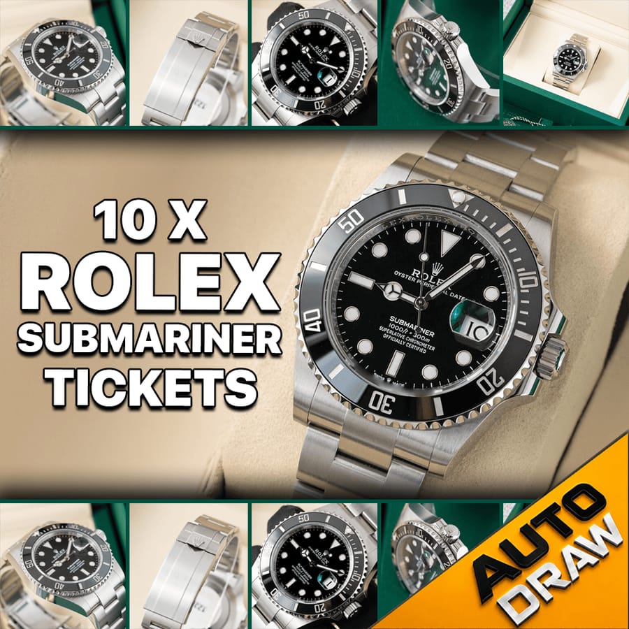 WIN 10 X ROLEX SUBMARINER TICKETS WORTH £250 – DRAW NO.1