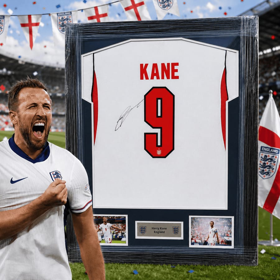 HARRY KANE Signed & Framed England Shirt