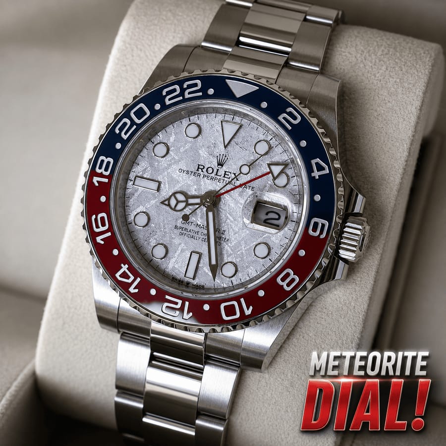 ROLEX GMT PEPSI ‘METEORITE DIAL’ SOLID GOLD – SUPER RARE – RSP £50,000!