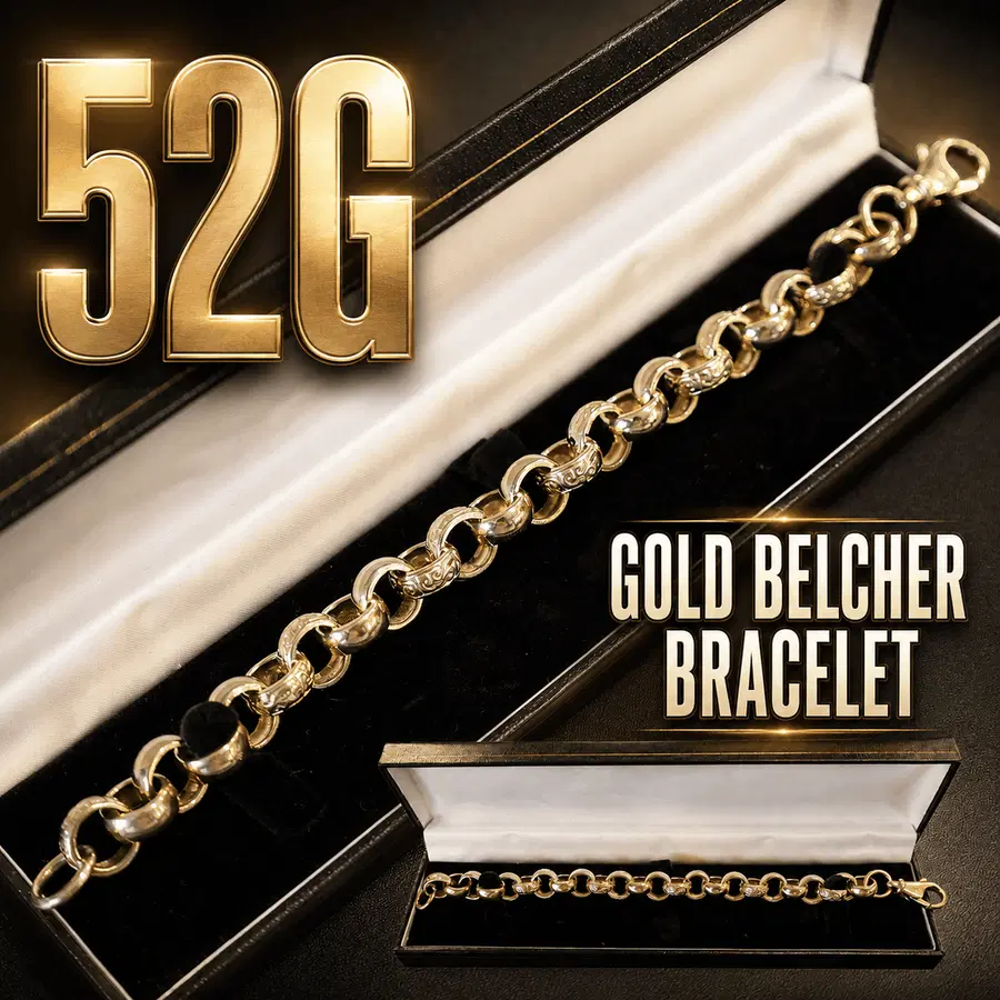 52g 9ct Gold Belcher Bracelet – RSP £4,000!
