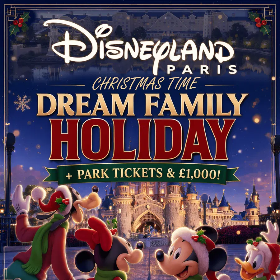 Disneyland Paris Christmas Family Break + Park Tickets & £1,000 Spending Money!