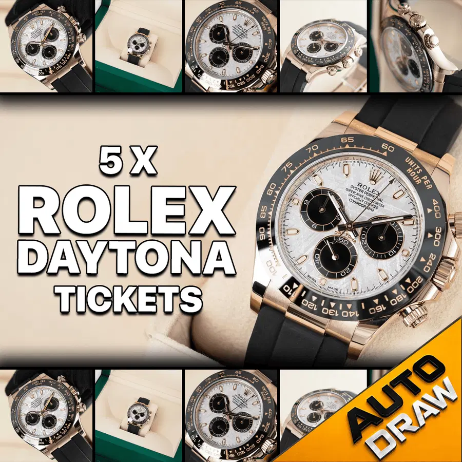 WIN 5 X ROLEX DAYTONA TICKETS WORTH £300 – DRAW NO.1
