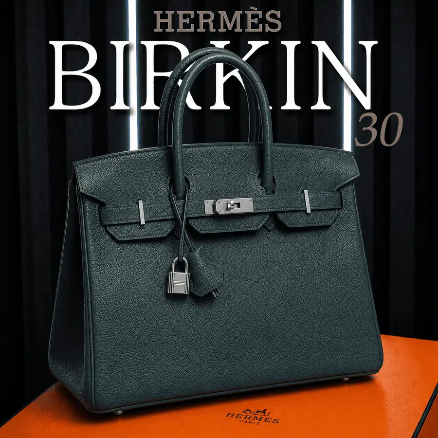 HERMES BIRKIN 30 – Vert Cypress Silver Hardware – RSP £15,000!