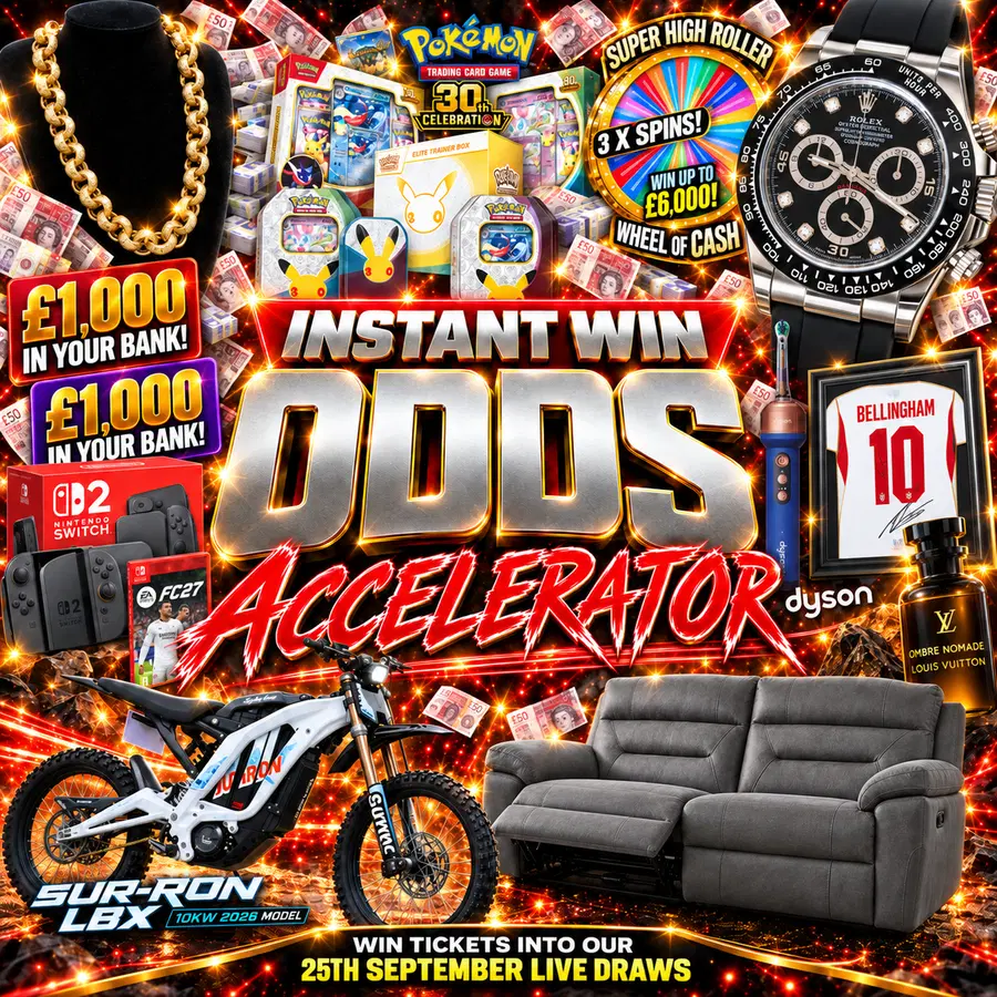 Odds Accelerator – Win Tickets Into Our 25th September Live Draws!!
