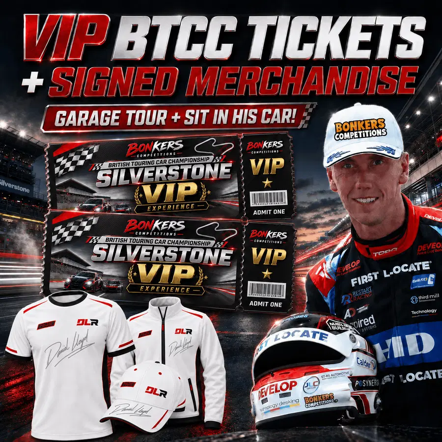 VIP British Touring Car Silverstone Tickets + Signed Dan Lloyd Merch!
