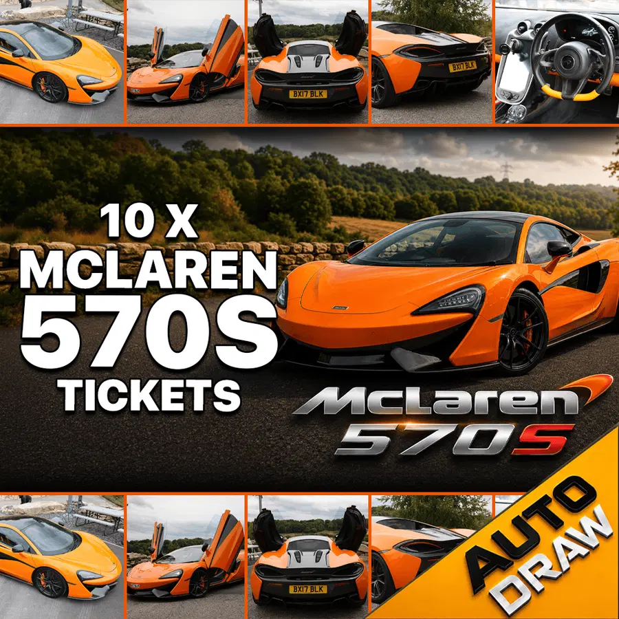 WIN 10 X MCLAREN 570S TICKETS WORTH £300 – DRAW NO.1