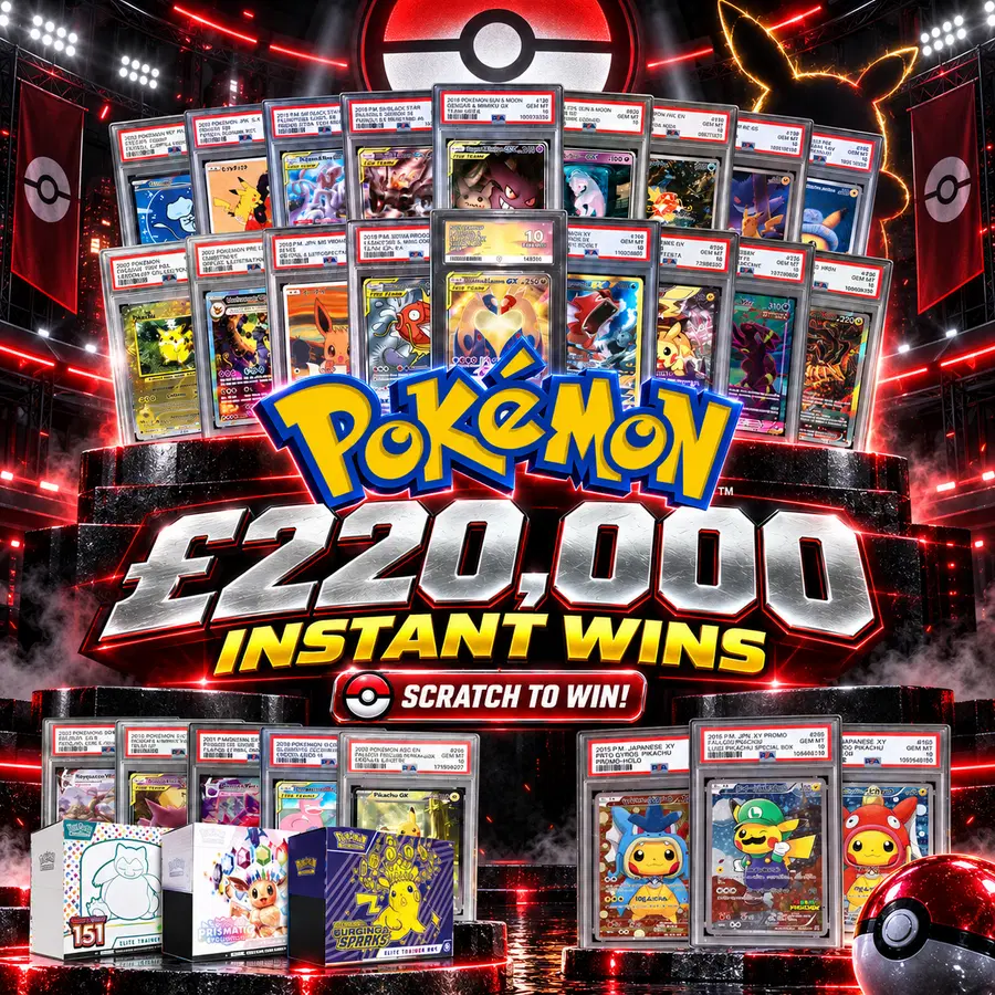 THE WORLDS BIGGEST POKEMON INSTANT WIN – OVER £220K OF PRIZES!