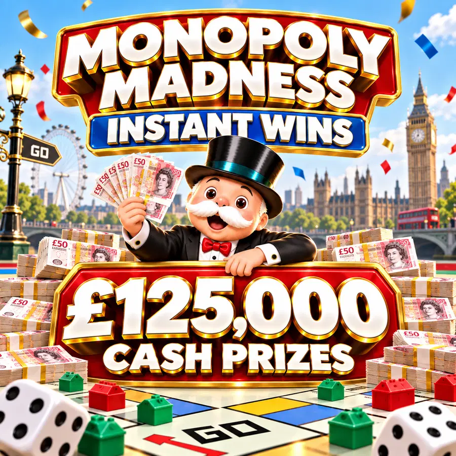 MONOPOLY MADNESS – £125,000 INSTANT WIN CASH PRIZES!