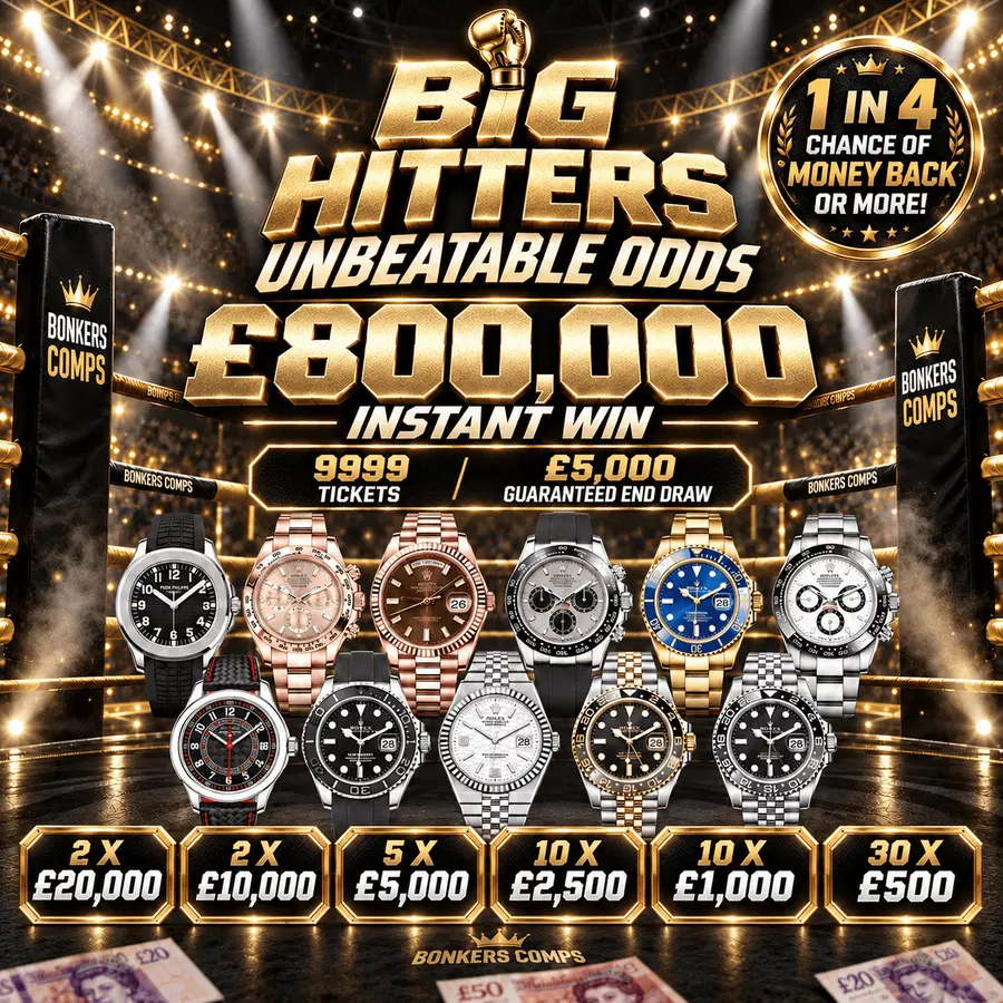 THE BIG HITTERS INSTANT WIN – £800,000 IN PRIZES – LOW ODDS