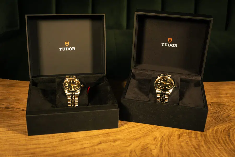 A Pair of Tudor Black Bay One Watches