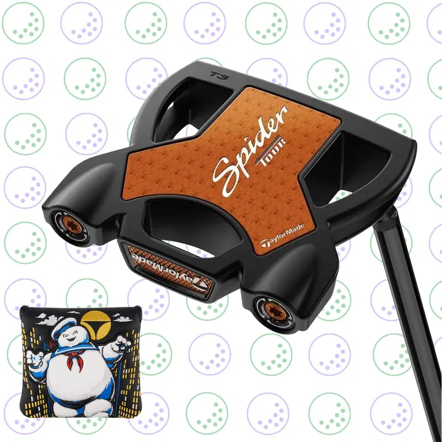 WIN TAYLORMADE SPIDER TOUR BLACK PUTTER W/LTD EDITION GHOSTBUSTERS HEADCOVER #1