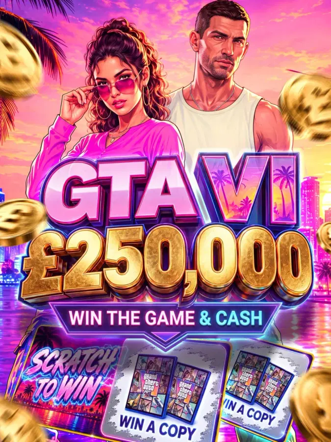 ULTIMATE £250,000 GTA VI & CASH 10p Scratch Card! 1000 COPIES TO BE WON!