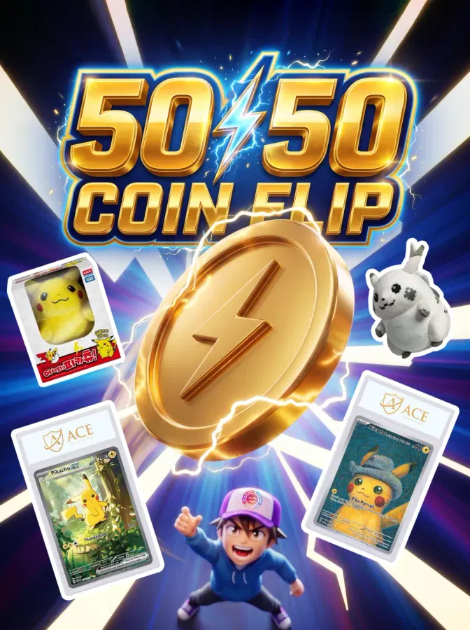 £50,000 Pikachu Coin Flip! 50/50 Chance to Win!