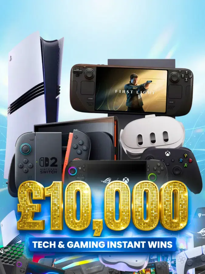 £1000 YOUR CHOICE Console Bundle! £10,000 Gaming Prizes