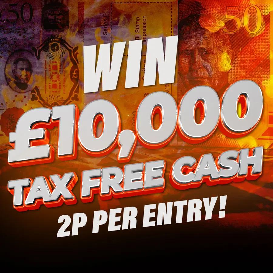 Win £10,000 Tax Free Cash For 2p!