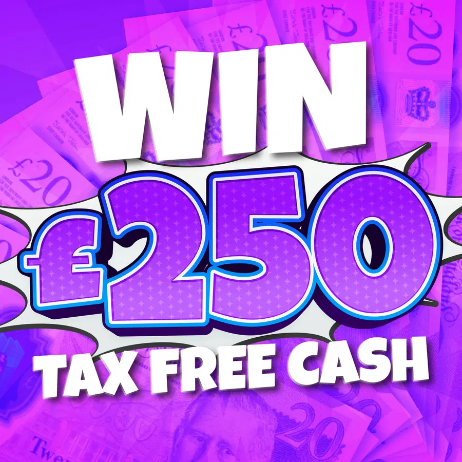 Win £250 Tax Free Cash For 39p!