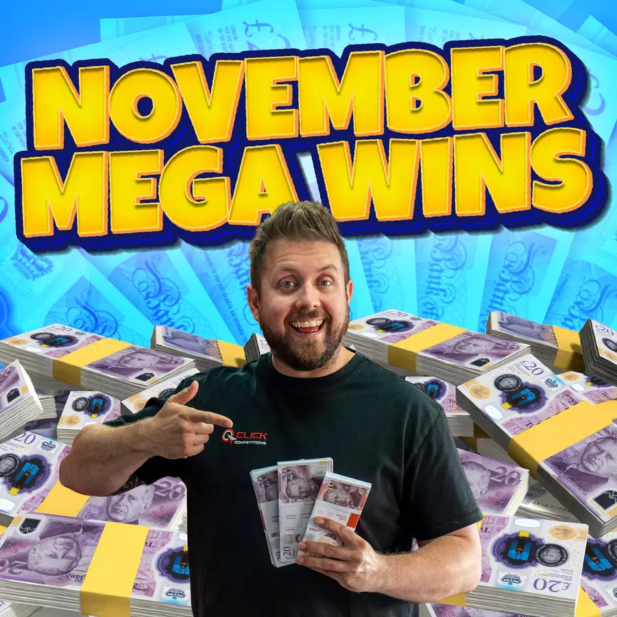 November Mega Wins Instant Win + £2,500 END PRIZE!