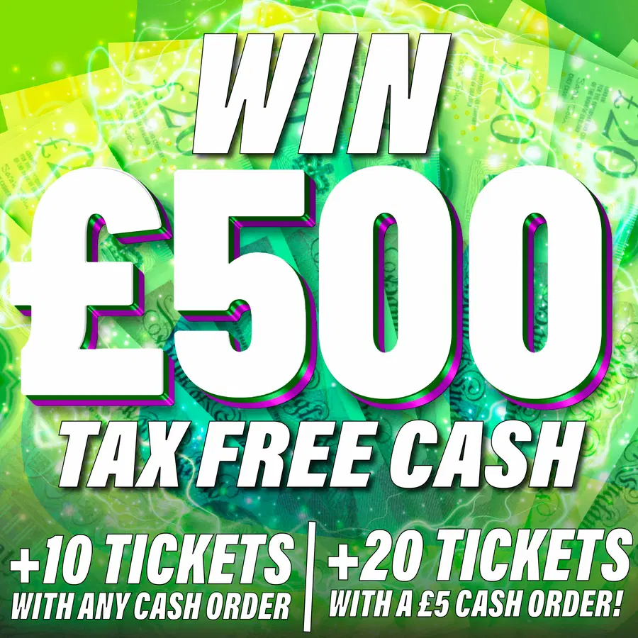 Win £500 Tax Free Cash for FREE! *ENDS AT 2PM TODAY*