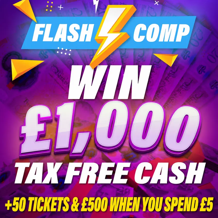 Win £1,000 Tax Free Cash for FREE! *12 HOUR FLASH COMP*