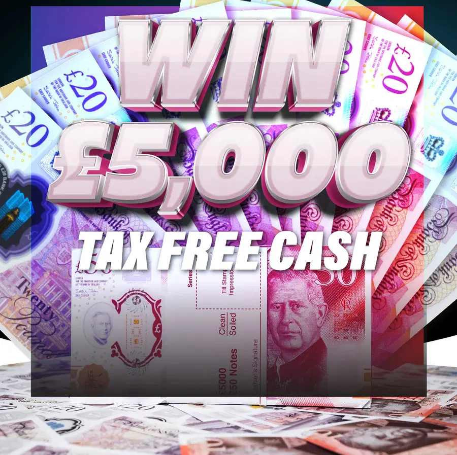 Win £5,000 Tax Free Cash For 1p!