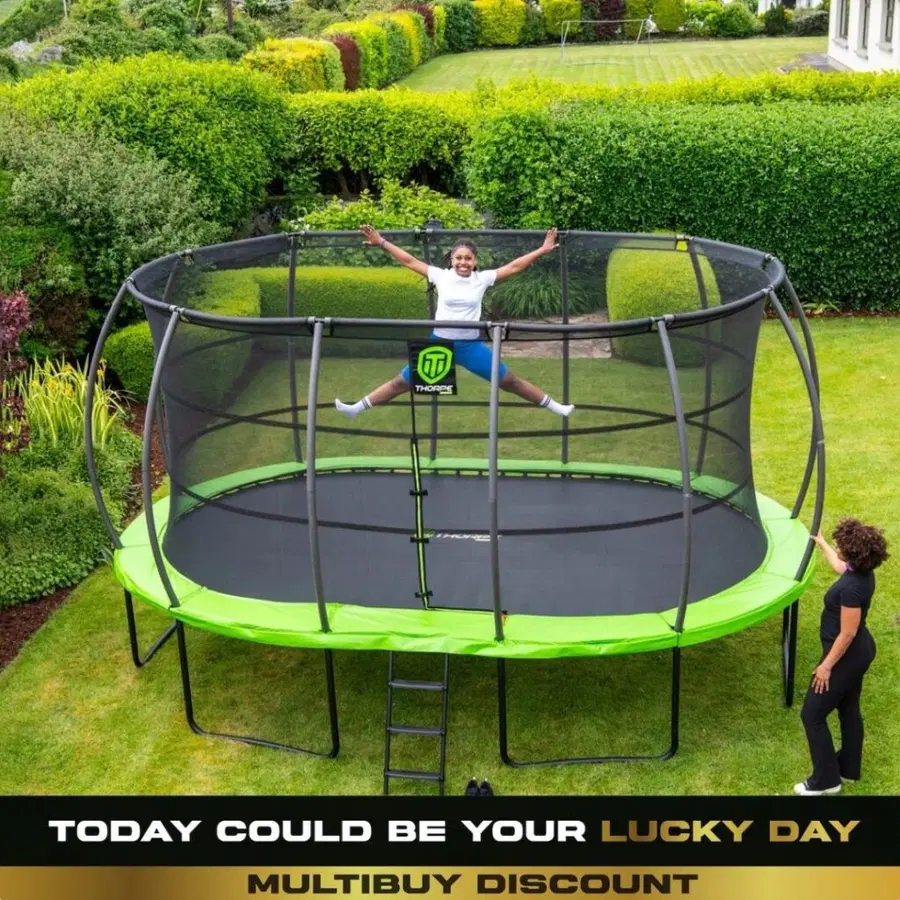 15 x 10ft Thorpe Sports Oval Trampoline with Enclosure Net #4