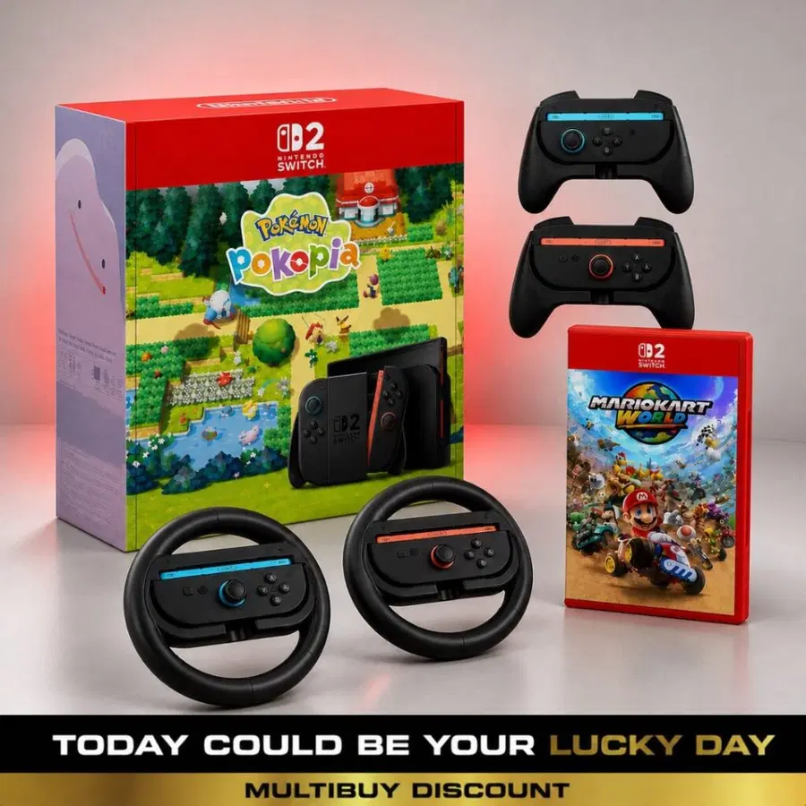 NINTENDO Switch 2 Bundle with Joy-Con Racing Wheels (Auto Draw)