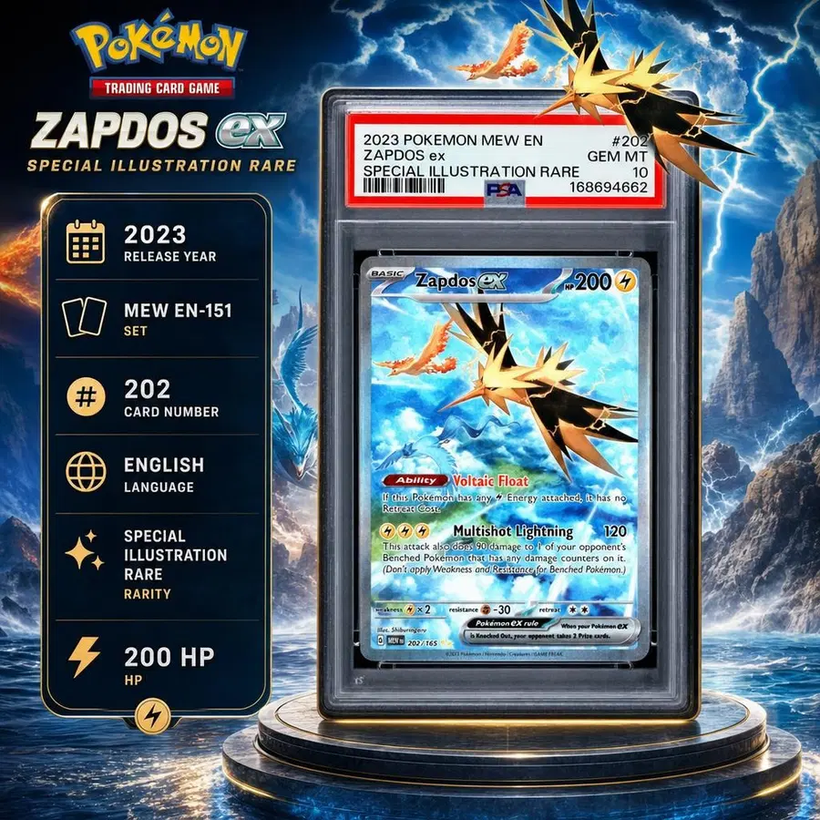 PSA 10 2023 POKEMON MEW EN-151 #202 ZAPDOS ex SIR