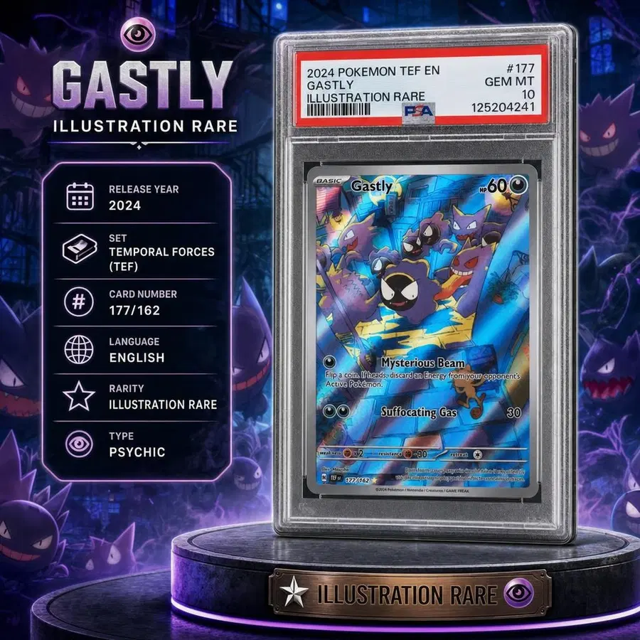 PSA 10 2024 POKEMON TEF EN-TEMPORAL FORCES #177 GASTLY IR