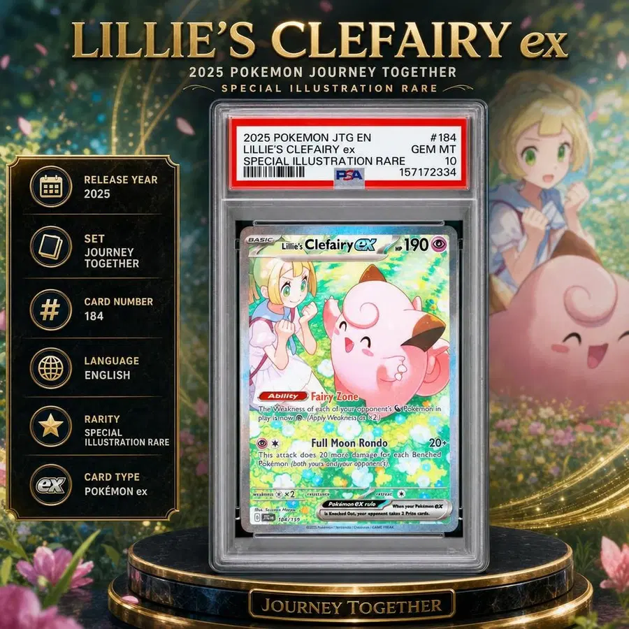 PSA 10 2025 POKEMON JTG EN-JOURNEY TOGETHER #184 LILLIE'S CLEFAIRY ex SIR