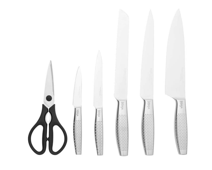NINJA STAYSHARP 14-PIECE KNIFE SET, WOOD BLOCK & BUILT-IN SHARPENER!