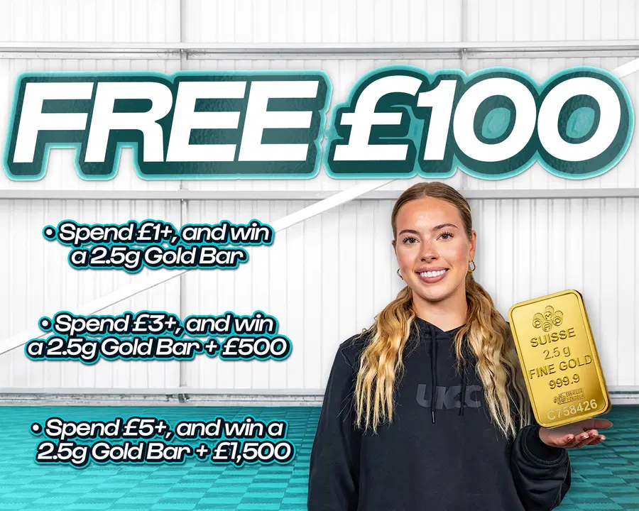 FREE ENTRY - WIN £100 | SPEND £1-£5+ AND WIN A 2.5G GOLD BAR & CASH!