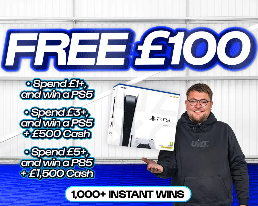 FREE ENTRY - WIN £100 | SPEND £1-£5+ AND WIN A PS5 & CASH!