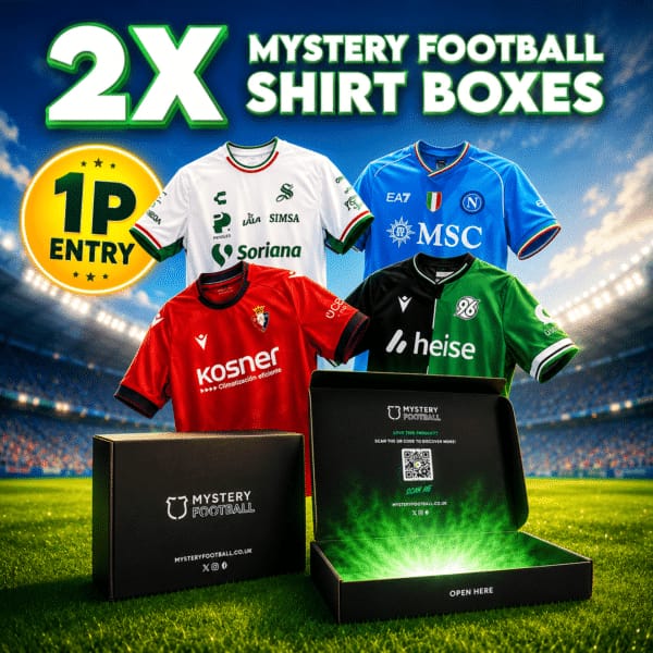 2 x Mystery Football Shirt Box For 1p OR £70 Cash