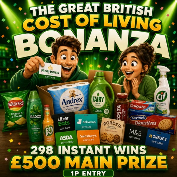 The Great British Cost of Living Bonanza #73 – £500 Main Prize