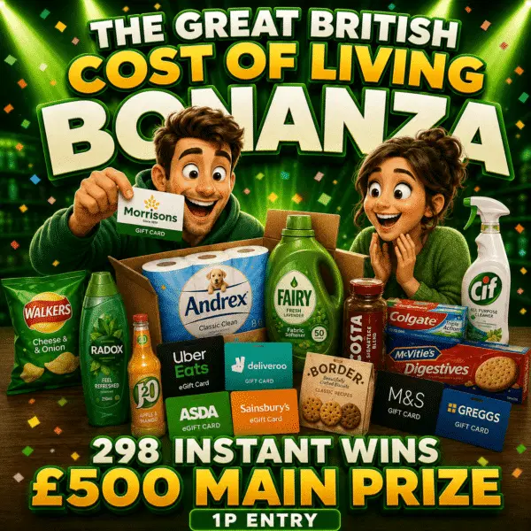 The Great British Cost of Living Bonanza #75 – £500 Main Prize