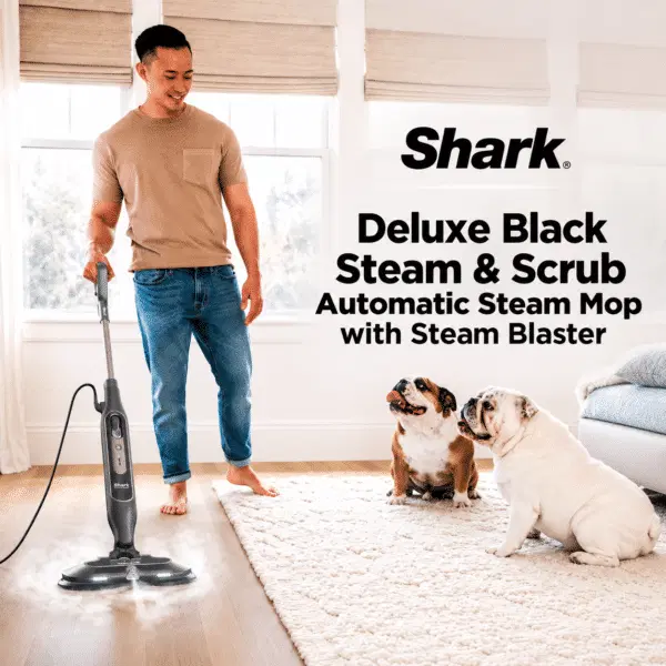 Shark Deluxe Black Steam & Scrub Automatic Steam Mop with Steam Blaster